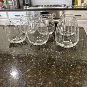 Mikasa Stemless Etched Wine Glasses 14oz